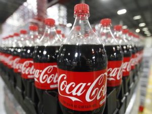 Bottles of Coca-Cola are seen in a warehouse at the Swire Coca-Cola facility in Draper